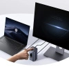 Stacja dokująca Baseus Spacemate RD1 hub 11w1 USB-C - 2xHDMI 4K@60Hz 2xDP 4K@60Hz 2xUSB-A 10Gb/s USB-C 10Gb/s RJ45 USB-A 480Mb/s USB-C PD mini jack 3.5mm ładowarka EU - szara