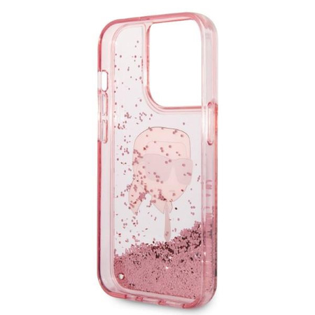 Karl Lagerfeld KLHCP14LLNKHCP iPhone 14 Pro 6,1" różowy/pink hardcase Glitter Karl Head