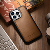 iCarer Leather Oil Wax etui pokryte naturalną skórą do iPhone 14 Pro Max (kompatybilne z MagSafe) brązowy (WMI14220720-TN)
