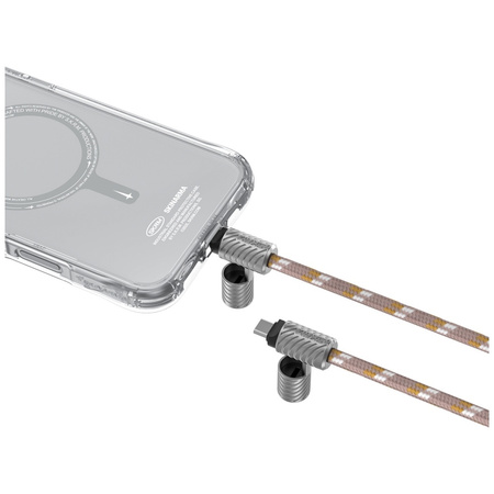 Uniwersalna smycz do telefonu kabel 2w1 Skinarma Dyno Ve USB-C/USB-C beżowy
