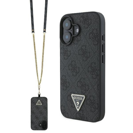 Guess GUHCP16SP4TDSCPK iPhone 166.1 czarny/black hardcase Leather Metal Logo Strass Crossbody