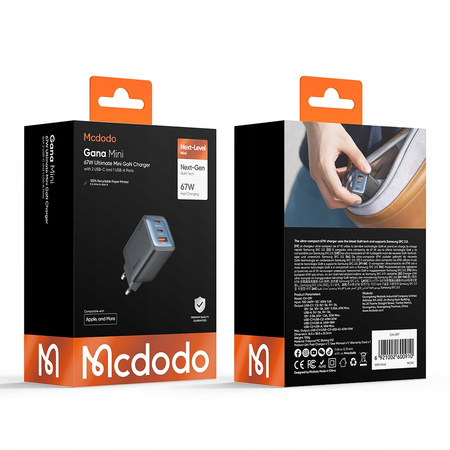 MCDODO SZYBKA ŁADOWARKA SIECIOWA ZASILACZ KOSTKA 3X USB-C PD USB-A GAN 67W
