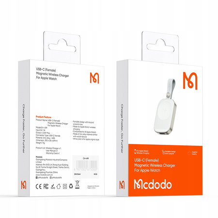 MCDODO INDUCTIVE CHARGER FOR USB-C CHARGING APPLE WATCH 9 SE ULTRA STRAP