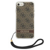 Guess GUOHCI8H4STW iPhone SE 2022 / SE 2020 / 7/ 8 brązowy/brown hardcase 4G Print Strap