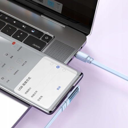 MCDODO KABEL USB-C KĄTOWY SZYBKIE ŁADOWANIE USB TYP C 3A 65W NIEBIESKI 2M