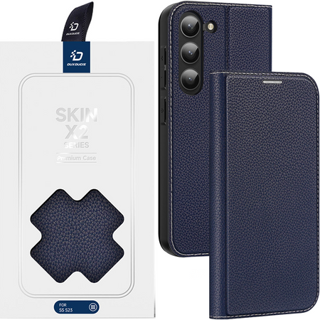 Dux Ducis Skin X2 etui Samsung Galaxy S23+ pokrowiec z klapką portfel podstawka niebieskie