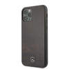 Etui Mercedes Wood Line Rosewood na iPhone 11 Pro Max - brązowe