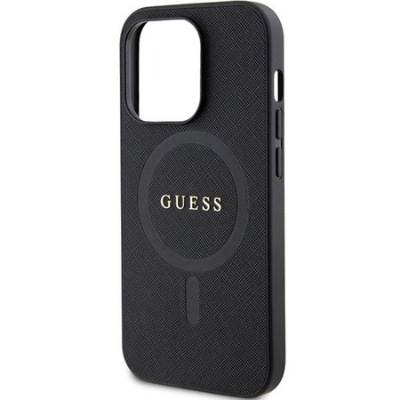Etui Guess GUHMP14XPSAHMCK na iPhone 14 Pro Max 6.7" - czarne Saffiano MagSafe