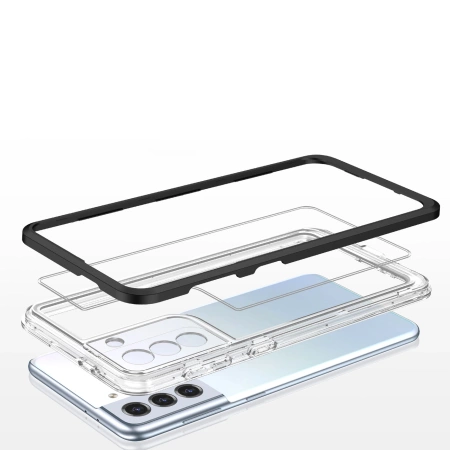 HURTEL ETUI POKROWIEC SILIKONOWY DO SAMSUNG GALAXY S23+ Z RAMKĄ CLEAR 3IN1