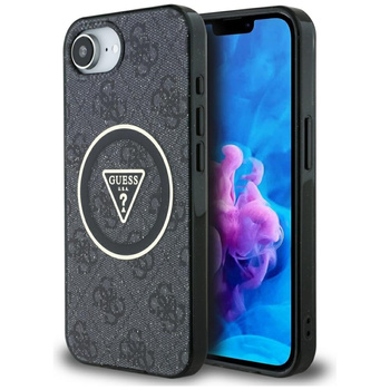 GUESS ETUI IML METAL GLITTER 4G CIRCLE TRIANGLE DO MAGSAFE DO IPHONE 16E