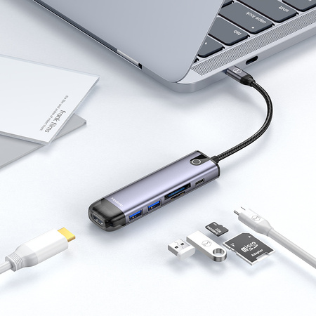 HUB do laptopa Mcdodo 6w1 USB-C HDMI 4K do Macbook