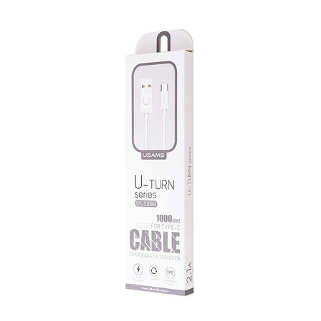 USAMS KABEL U-TURN USB-C 1M DO TELEFONÓW SZYBKIE ŁADOWANIE 2A ZŁĄCZE USB-C