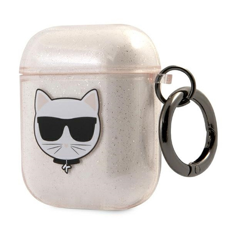 KARL LAGERFELD KABURA AIRPODS DO APPLE AIRPODS 1 2 WYSOKA OCHRONA GLITTER