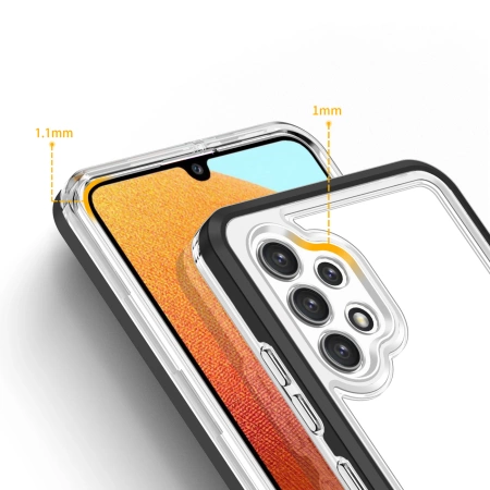 HURTEL ETUI DO SAMSUNG GALAXY A72 4G POKROWIEC CLEAR 3IN1 Z RAMKĄ Z ŻELEM