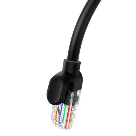 Kabel Ethernet Baseus High Speed Cat 5 RJ-45 1000Mb/s 0.5m okrągły - czarny