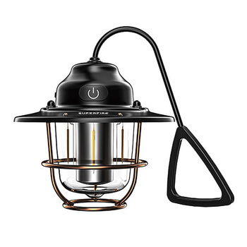 SUPERFIRE LAMPA KEMPINGOWA T57 DO CAMPINGU I WĘDRÓWEK ZASILANA AKUMULATOREM