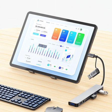 TECH-PROTECT HUB ADAPTER PRZEJŚCIÓWKA 8W1 TYPE-C DO WINDOWS LAPTOP USB 3.0