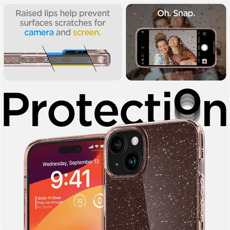 SPIGEN LIQUID CRYSTAL IPHONE 15 PLUS GLITTER CRYSTAL ROSE