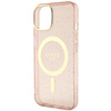 Etui Guess GUHMP14MHCMCGP na iPhone 14 Plus 6.7" - różowe Glitter Gold MagSafe