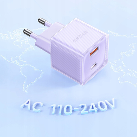 MCDODO FAST PHONE CHARGER POWER ADAPTER 2X USB USB-C 33W GAN BLUE