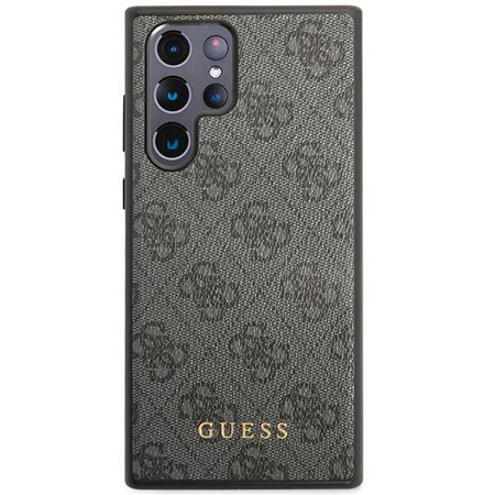 Etui Guess GUHCS23LG4GFGR S23 Ultra S918 - szare hardcase 4G Metal Gold Logo