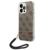 Guess GUOHCP14LH4STW iPhone 14 Pro 6,1" brązowy/brown hardcase 4G Print Strap