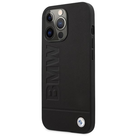 Etui BMW BMHMP14XSLLBK na iPhone 14 Pro Max - czarne Signature Logo Imprint Magsafe