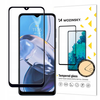 WOZINSKY SZKŁO HARTOWANE FULL GLUE DO MOTOROLA MOTO E22i E22 NA CAŁY EKRAN