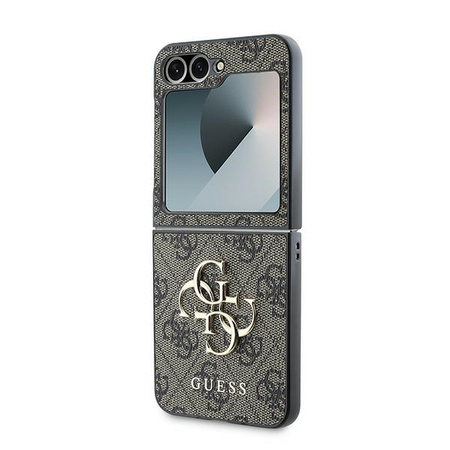 Guess GUHCZF64GMGBR Z Flip6 F741brązowy/brown Leather 4G Metal Logo
