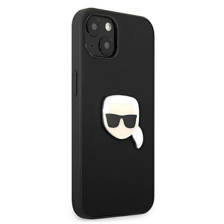 Karl Lagerfeld KLHCP13SPKMK iPhone 13 mini 5,4" czarny/black hardcase Leather Ikonik Karl`s Head Metal