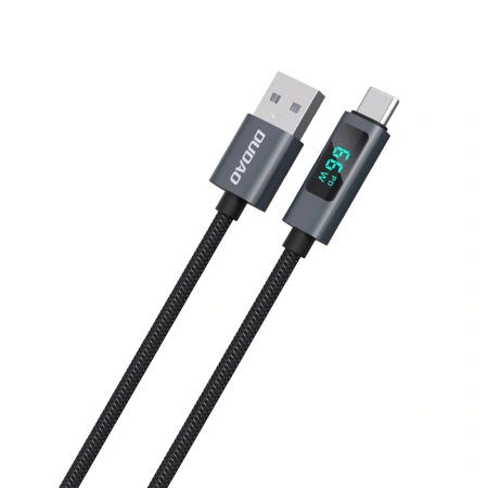 DUDAO KABEL USB-C 66W Z WYŚWIETLACZEM LED DO TELEFONÓW 1M SZYBKIE ŁADOWANIE