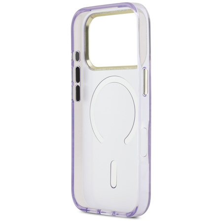 Etui Guess IML Shell Script Metal MagSafe do iPhone 17 Pro Max fioletowy