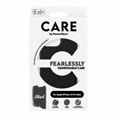 Etui CARE by PanzerGlass Fearlessly Fashionable Case na iPhone 15 Pro Max - czarne