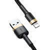 Baseus Cafule Cable wytrzymały nylonowy kabel przewód USB / Lightning QC3.0 2A 3M czarno-złoty (CALKLF-RV1)