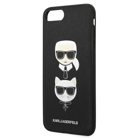 Karl Lagerfeld KLHCI8LSAKICKCBK iPhone 7 Plus / 8 Plus czarny/black hardcase Saffiano Karl&Choupette Head