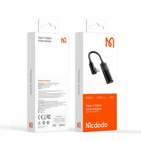 Mcdodo phone adapter, USB C, mini jack 3.5mm, with DAC CA-1880