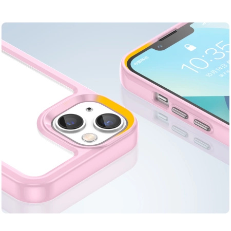 Outer Space Case etui iPhone 14 Plus sztywny pokrowiec z żelową ramką różowy