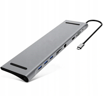 Adapter do komputera CO2, HUB 10w1 USB-C Gigabit RJ-45 HDMI 4K do Macbooka M1 0107
