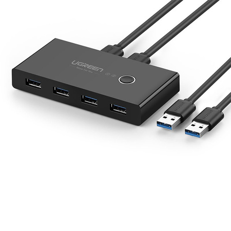 Ugreen switch box HUB przełącznik 4x USB 3.2 Gen 1 rozdzielacz USB na dwa komputery czarny (US216 30768)