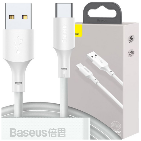 Baseus 2x kabel USB - USB Typ C szybkie ładowanie Power Delivery Quick Charge 40 W 5 A 1,5 m biały (TZCATZJ-02)