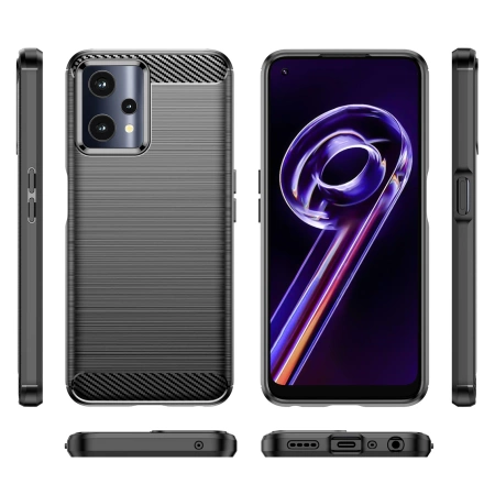 Carbon Case elastyczne etui pokrowiec Realme 9 Pro czarny