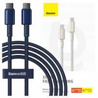 BASEUS KABEL USB-C DO USB-C 100W DO TELEFONÓW 2M DO ŁADOWANIA BŁYSKAWICZNIE