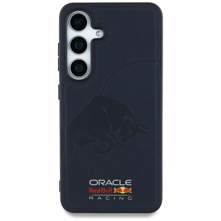 Etui Red Bull Leather Meshed Debossed    Bull MagSafe do Samsung Galaxy S25 granatowy