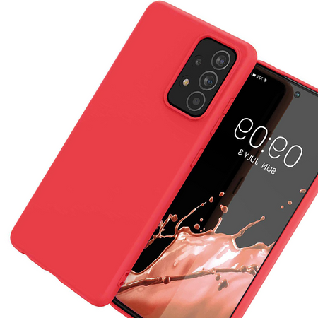 Silicone Case elastyczne silikonowe etui pokrowiec Samsung Galaxy A22 4G czerwony