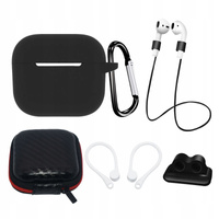 HURTEL ZESTAW ETUI DO AIRPODS 3 Z PASEM NA SZYJĘ KARABIŃCZYK ZACZEP NA UCHO