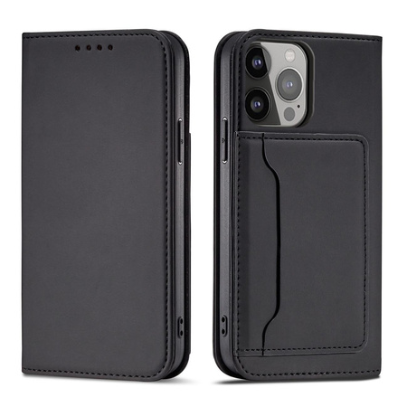 Magnet Card Case etui Samsung Galaxy A23 5G pokrowiec z klapką portfel podstawka czarne