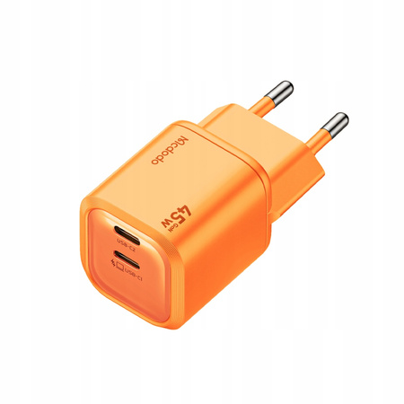 MCDODO SZYBKA ŁADOWARKA SIECIOWA DO TELEFONU ZASILACZ 2X USB-C PD GAN 45W