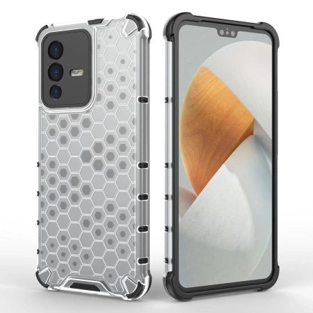 HURTEL ETUI HONEYCOMB DO VIVO V23 5G POKROWIEC Z ŻELOWĄ RAMKĄ PRZEZROCZYSTY