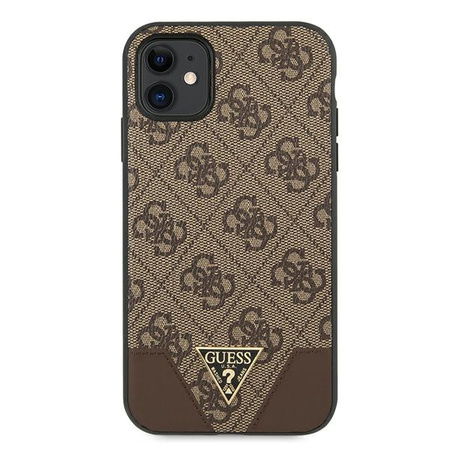 GUESS ETUI HARD CASE DO IPHONE 11 Xr 6.1 4G TRIANGLE COLLECTION BRĄZOWE