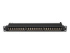 Patch panel Lanberg 24 port 1U kat.7 ekranowany czarny